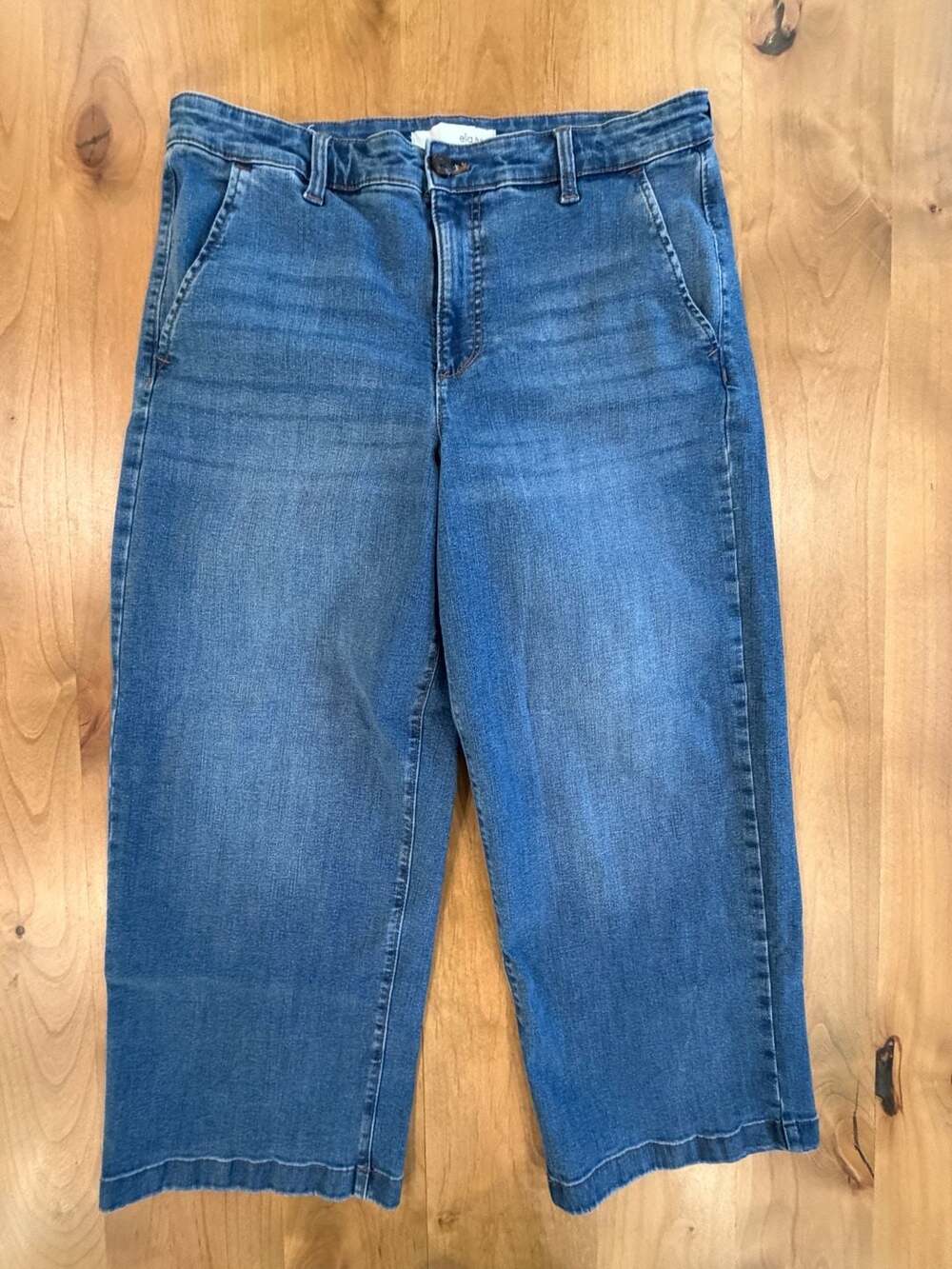 Ella Moss Wide Leg Crop Jeans Size 12 Blue Denim